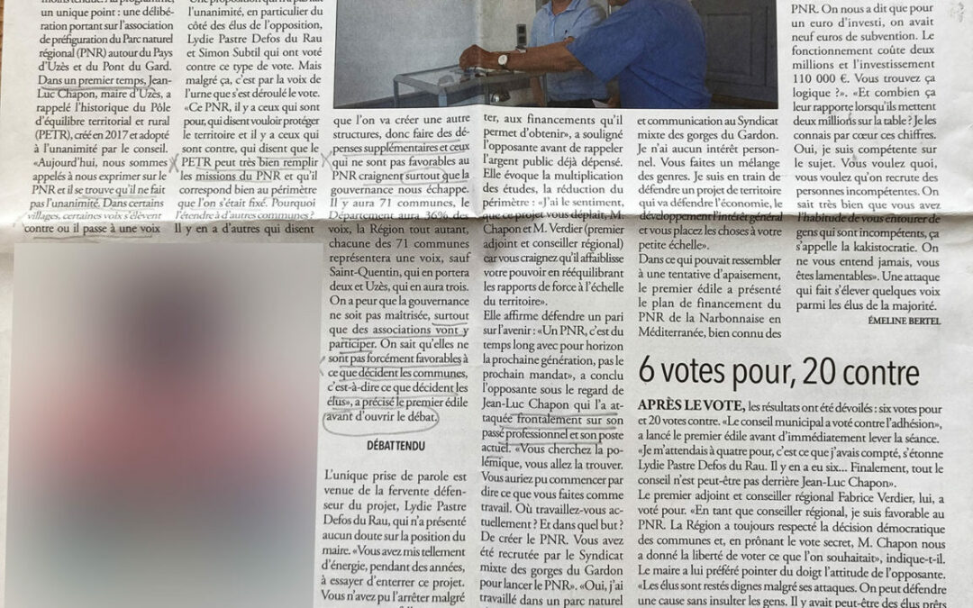 « Non » à l’association de préfiguration du PNR