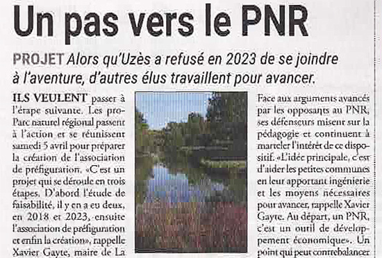 Un pas vers le PNR